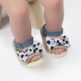 thumbnail image 2 of Xfvqtps Infant Girls Sandals Bowknot Polka Dots Buckle Open Toe Non Slip Soft Sole Rubber Prewalker Toddler Shoes Baby Girls Cute Fashion Rhinestones Weave Hollow Out Sandals White, 2 of 9