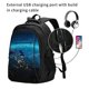 thumbnail image 2 of Balery Planet Earth Mochila con carga USB para hombre y mujer - Mochila impermeable y antirrobo para laptop con puerto USB para viajes, trabajo, 2 of 7