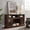 Brown, variant on Oufan Retro TV Stand for TV Up to 65", Wooden Entertainment Console with 2 Glass Doors & Open Shelf, 58.25" TV Console Table for Living Room