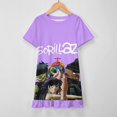 thumbnail image 3 of Gorillaz Girls Short Sleeve Dress Soft Cute Designs Dresses Casual T-Shirt Dress 150CM, 3 of 7