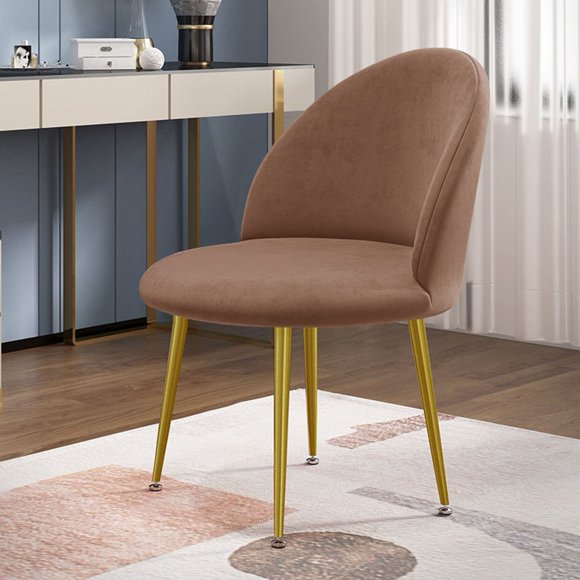 Silver fox velvet fabric elastic home hotel dining chair duckbill chair cover dark brown
