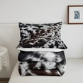 thumbnail image 5 of Western Brown Cowhide Comforter Set,Aztec Black White Cow Print Bedding Set Full Rustic Farm Animal Down Comforter Men Women,Cowboy Cowhide Quilt Duvet Set Bedroom Decor 3 Pcs, 5 of 5