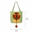 thumbnail image 3 of Lion Shaped Pet Carrier Tote Bag, 17.32 x 15.75 Inch Canvas Shoulder Bag with Head Hole and Adjustable Drawstring, Portable Pet Carrier for Small Dogs and Cats, 3 of 4