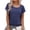 Navy Blue, variant on Women's Summer Loose Casual Short Sleeve Chiffon Top T-Shirt Blouse,Blue,Large