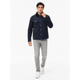 thumbnail image 3 of Tbfashion Men's Casual Jacket Navy Button Front Sherpa Collar Long Sleeve Winter Coat, 3 of 3