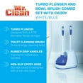 thumbnail image 6 of Mr. Clean Turbo Plunger and Bowl Brush Caddy Set - Toilet Brush & Holder Combo - White — Home & Garage Storage, Stackable Design, 6 of 7