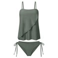 thumbnail image 6 of VNKIDY Women Adjustable Spaghetti Strap Square Neck Layered Tankini Top High Cut Brief Bottom Stretch Loose Fit Two Piece Tankini Swimwear Leisure Swimwear XXXL, 6 of 6