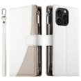thumbnail image 1 of Funda cartera GANGXUN para iPhone 15 Pro Max , cuero PU con tarjetero, cremallera, correa de mano, soporte y protección 879°, 1 of 6