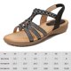 thumbnail image 2 of Sandalias de playa con diamantes de imitación sandalias bohemias con tiras elásticas para mujer elegantes, 2 of 9