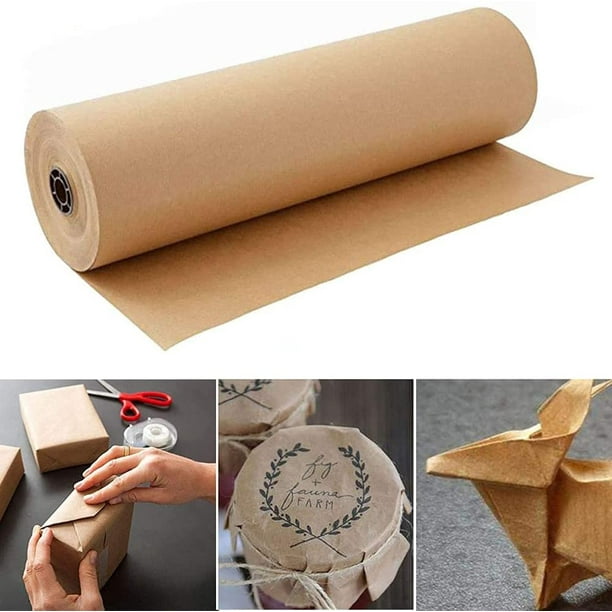 Brown Kraft Paper Kraft Paper Roll 45Cm X 30M Natural Recycled Paper For Wrapping Gifts Handicrafts Stowing Packing Shipping Parcel Decorative