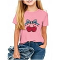 thumbnail image 2 of MKOSPLRT Filles USA Étoiles Rayures Quatrième Juillet T-Shirts Manches Courtes Col Rond T-Shirts Patriotiques Mignons T-Shirts Graphiques de la Fête de l'Indépendance pour 2-13 Ans, 2 of 4