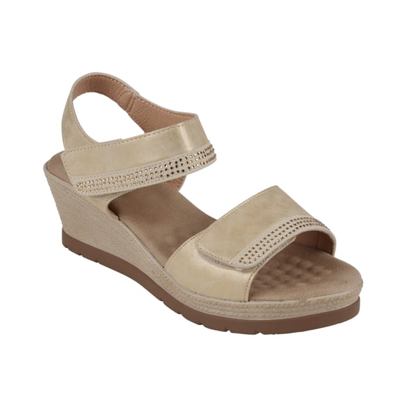 GC Shoes Womens Jorda Wedge Sandal Gold 7.5M