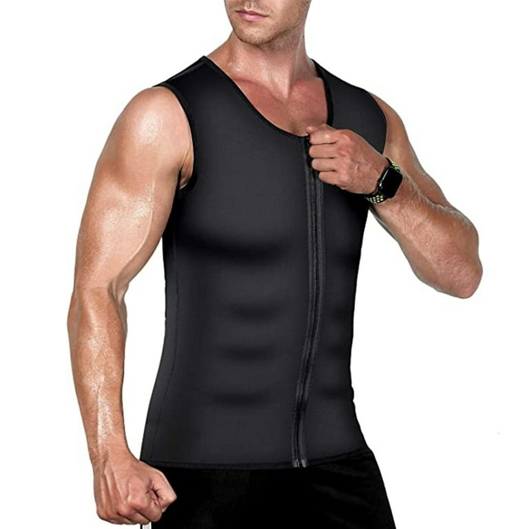 Men Sweat Vest Weight Loss Zipper Sauna Suits Hot Neoprene Tank