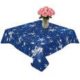 thumbnail image 2 of Blue Snowflake Christmas Table Cloth Waterproof Tablecloths, Winter Xmas Snowflake Tablecloth Dining Table Cover for Kitchen Party Tabletop Outdoor, Square Tablecloth 60x60 Inch, 2 of 9