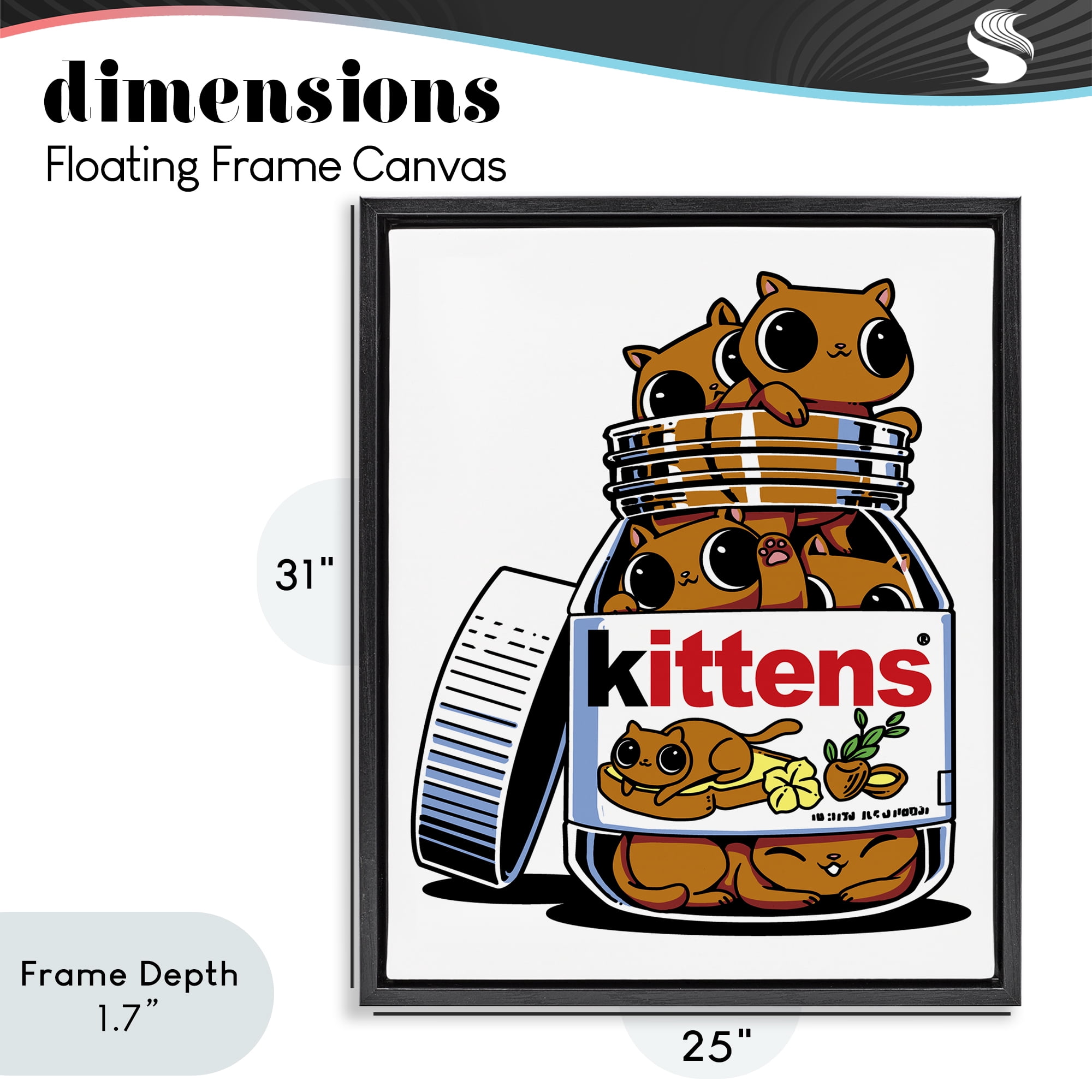 Stupell Industries Hazelnut Spread Cats Black Framed Floater Canvas Wall Art, design by Tobe Fonseca