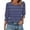 Navy, variant on Fesfesfes Women's Striped Top Summer Casual Printed Crew Neck Loose Blouse Breathable Fabric Tops 3/4 Puff Sleeves with Smocked Cuffs (Navy,M)