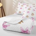 thumbnail image 4 of Manfei Kawaii Bow Rabbit Quilt Full,Cartoon Animal Full Bedspread Sets,3-Piece,1 Coverlet and 2 Pillowcases, 4 of 7