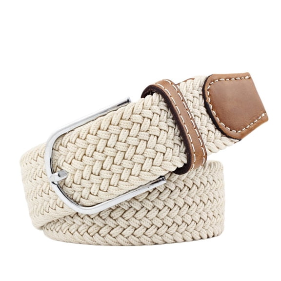 Unisex Men Women Elastic Canvas Fabric Braided Belt Stretch Woven Jeans Belt