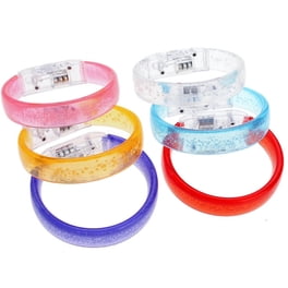 Bracelet lumineux LED en acrylique plat à large bande avec bulles, bracelet lumineux pour concert et fête Bracelet lumineux LED en acrylique plat à large bande avec bulles, bracelet lumineux pour concert et fête