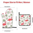 thumbnail image 3 of Flamingo Oven Mitts and Pot Holders 4 Pcs Sets for Kitchen, Cooking Gloves Heat Resistant Oven Mitt Gloves Non Slip Potholders BBQ Gloves for Grilling, Baking, BBQ, 3 of 6