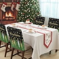 thumbnail image 4 of Green Christmas Tree Chair Covers Set of 6 Merry Christmas Gold Snow Pine Tree Black Chair Back Covers Stretch Removable Washable Slipcovers Protector for Dining Room Kitchen Party Decor, 4 of 5