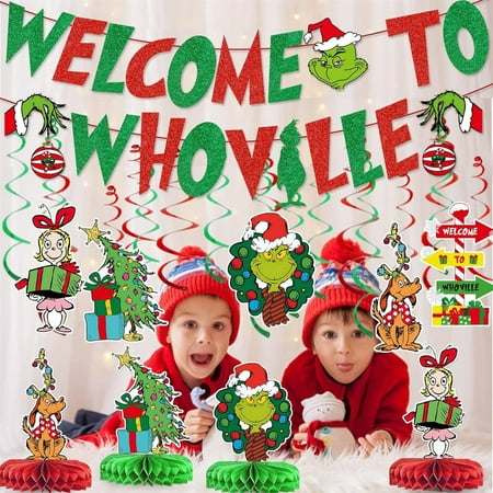 

Grinch Grinch Decorations Indoor Christmas Decorations Decorations Welcome To The Christmas Decorations Party Supplies Christmas Grieen 1*Party supplies Product code:1575 colorful One Size