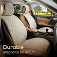 thumbnail image 6 of IVICY Faux Linen Front Car Seat Cover – Durable, Non-Slip Seat Protector for Cars – 1 Unit,  Beige, 6 of 8