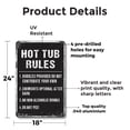 thumbnail image 2 of Hot Tub Rules Funny 18 Inch x 24 Inch Novelty Aluminum Metal Sign Soak Relax Repeat Durable Weatherproof UV Protected Perfect for Patios Decks Spas Fun Gift for Hot Tub Owners Party, 2 of 6