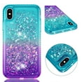 thumbnail image 2 of Mignova iPhone XS Max Flash Case, Durable and Cute Colorful Quicksand Series Bling Diamond Flowing Liquid Floating Shockproof Cover case for Apple iPhone XS Max 6.5 inch - Green+Purple, 2 of 6
