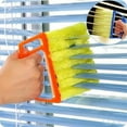 thumbnail image 2 of All-Purpose Washable Cleaning Brush, Blind Cleaner Brush Set - 7-Finger Microfiber Dusting Tool, Handheld Household Cleaning Kit for Window Blinds, Shutters & AC Vents (Blue+Orange), 2 of 8