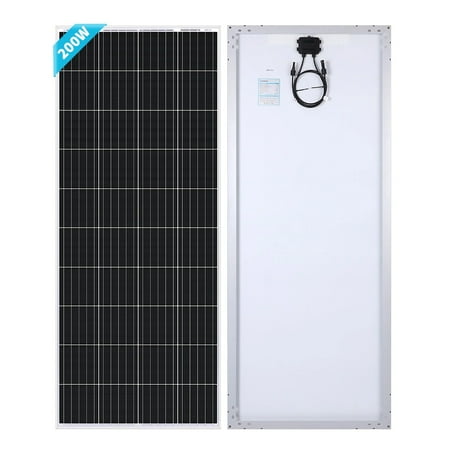 Renogy 200 Watt 12 Volt Monocrystalline Solar Panel, High Efficiency Module PV Power for Camper, Vehicle Caravan and Any Other Off Grid Applications （Compact Design)