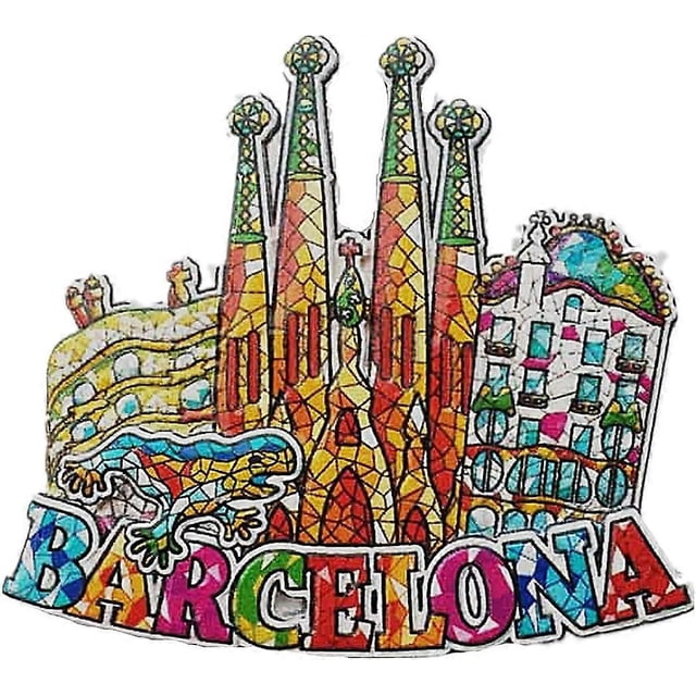 3D Mosaic Style Fridge Magnet Barcelona Spain Souvenir Gift Home and Kitchen Decoration Magnetic Sticker Barcelona Spain