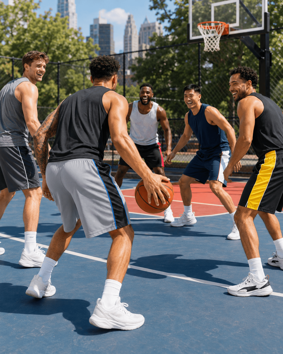DARESAY Men’s 5-Pack Athletic Mesh Shorts with Pockets, Moisture-Wicking Basketball Gym Shorts, 9" Inseam, S-3XL