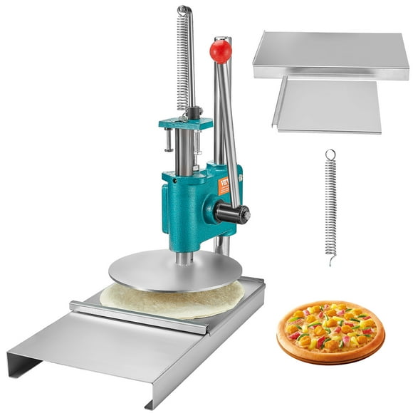 VEVOR 9.5inch/24cm Household Manual Pizza Pastry Machine, Stainless Steel Pizza Presser, Commercial Chapati Sheet Pizza Crust Press Plate