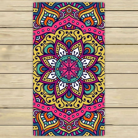 PHFZK Psychedelic Towel, Large Indian Mandala Hand Towel Bath Bathroom Shower Towels Beach Towel 30x56