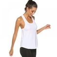 thumbnail image 5 of Baywell Women's Sports Vest Solid Color Loose Sexy Cutout Ladies Tank Tops White XL, 5 of 10