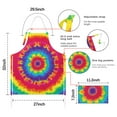 thumbnail image 7 of Rainbow Tie Dye Mandala Pattern Apron-Garden Aprons for Women with Pockets-Cotton Linen Waterproof Kitchen Cooking Gardening Aprons Adjustable for Kitchen,Cooking,BBQ and Salon 33x27 Inch, 7 of 7