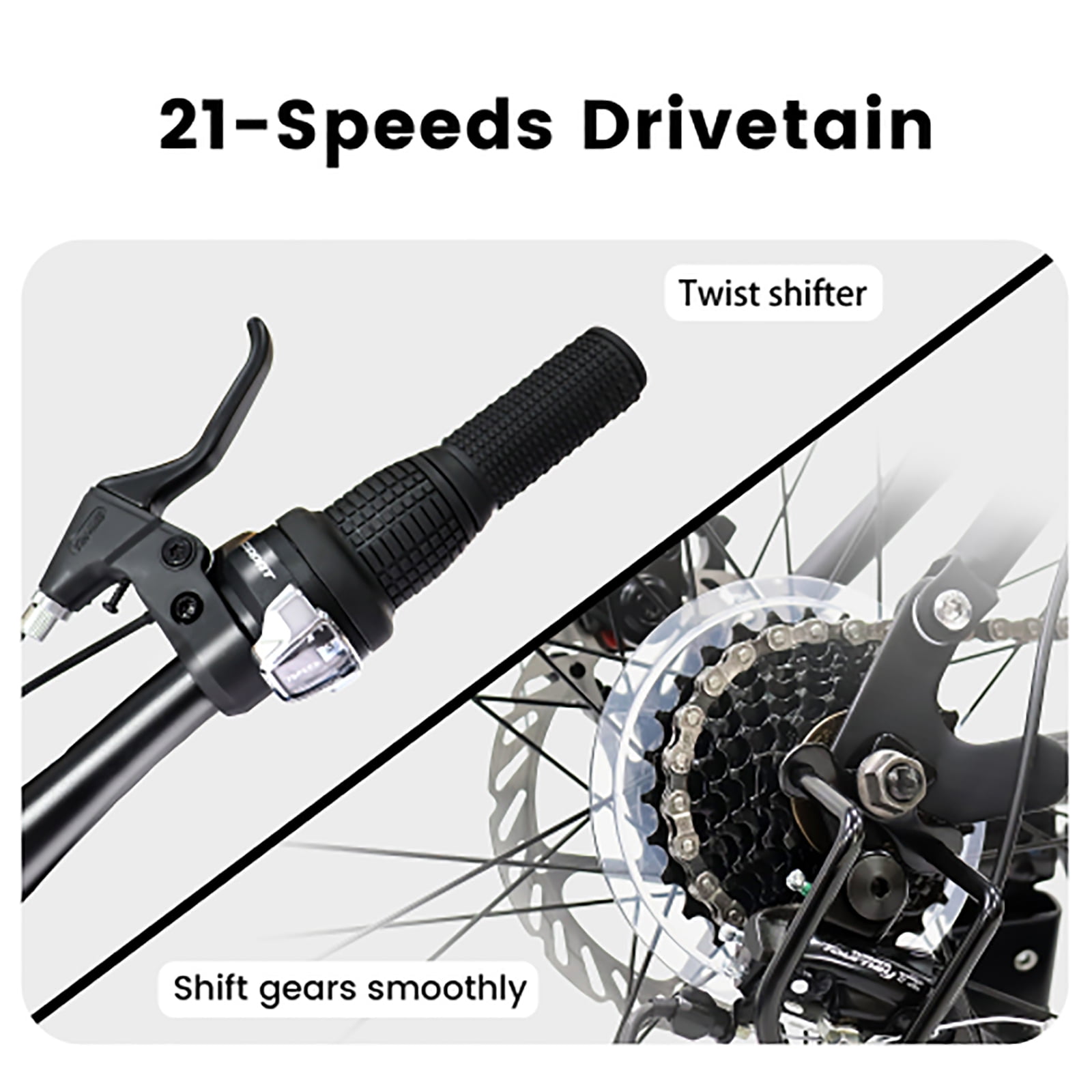 24 Inch Mountain Bike for Teenagers, High Carbon Steel Frame, Dual Full Suspension Mountain Bike, Mountain Tire, 21 Speed Mens Womens Outdoor Cycling, Birthday Gifts