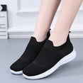 thumbnail image 6 of BRGZLK Womens Athletic Shoes Summer Trendy Solid Color Slip On Tennis Workout Sneakers Mesh Breathable Lightweight Casual Slip On Shoes for Running Walking Black 6, 6 of 9