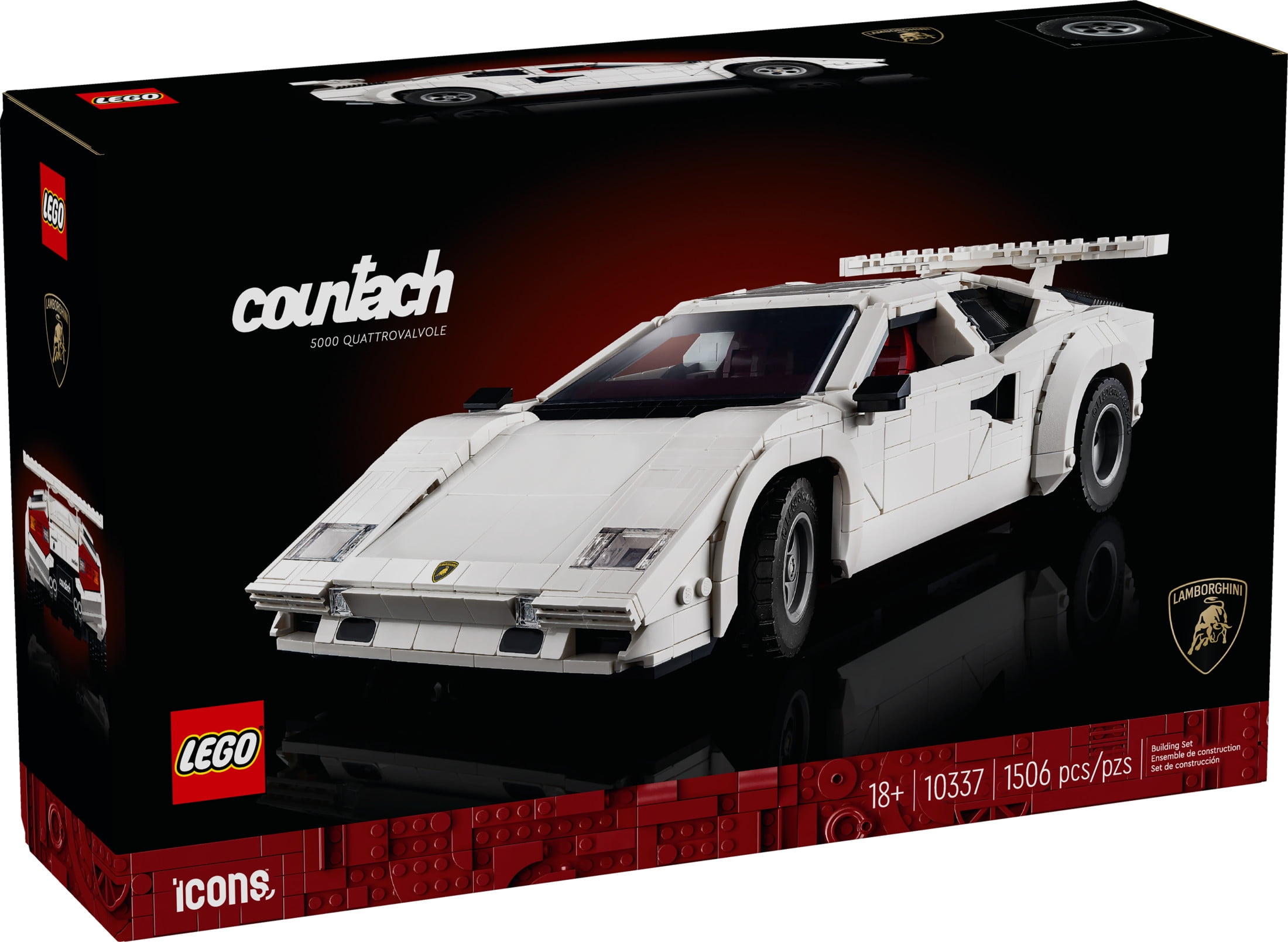 LEGO Icons Lamborghini Countach 5000 Quattrovalvole Model Ca