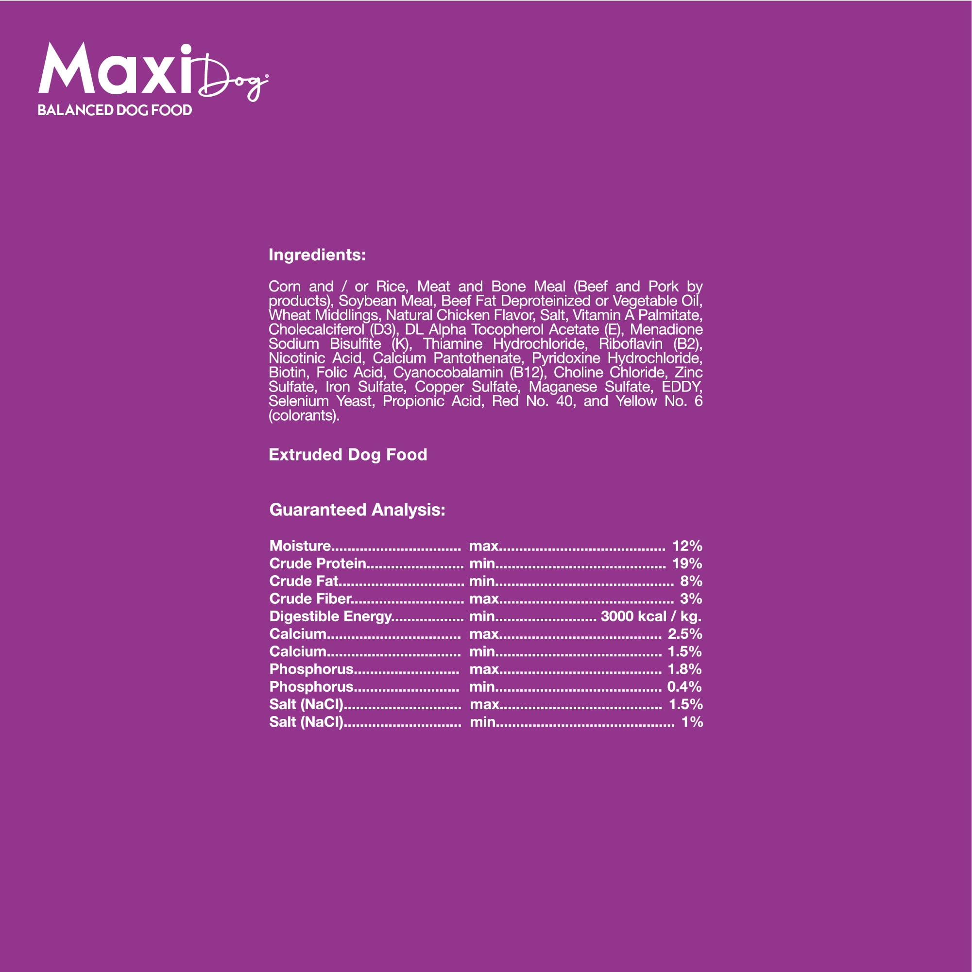 Maxidog Balanced Dog Food 39.6lb