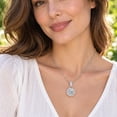thumbnail image 2 of Women's Round-Cut Solitaire Pendant Necklace, White Copper Silver-Tone Chain, Fashion Commuter Necklace for Women, 2 of 7
