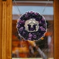 thumbnail image 3 of Halloween Wreaths for Front Door Sign 9 Inch Acrylic Skeleton Lover Purple Black Rose Wreath Ornament Door Hanger Decoration for Home Wall Decor Halloween Party Outdoor Indoor Decor, 3 of 5