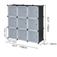 DIY Plastic Closet with 9 Cubes Modular Book Shelf Organizer