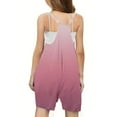 thumbnail image 6 of Lenpel Girls' Rompers Loose Spaghetti Strap V Neck Sleeveless Gradient Short Jumpsuits with Pockets Casual Summer Clothes, 6 of 6