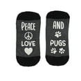 thumbnail image 3 of MeMoi Women's Peace & Love & Pugs Low-Cut Non-Skid Socks - Womens - Female, 9-11, Charcoal Heather, 3 of 3