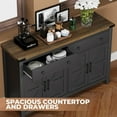 thumbnail image 3 of Winkalon 55'' Kitchen Sideboard Buffet Cabinet, 4-Doors 2-Drawers Farmhouse Storage Cabinet with Adjustable Shelves, Black, 3 of 6