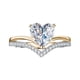 thumbnail image 2 of Fiudx Anillo de Compromiso En Forma de Corazón con Brillantes Diamantes de Circonita. Elegante Joya de Aleación. Cómodo para Uso Diario. Perfecto para Propuestas de Matrimonio o Ocasiones Especiales., 2 of 6