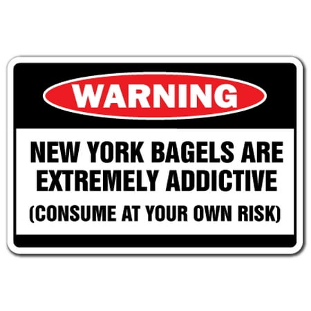 NEW YORK BAGELS Warning Decal shop restaurant deli fresh hot