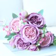 thumbnail image 4 of Artificial Peony Wedding Bouquet, Ongmies Small Rose & Persian Peony Artificial Flower Bundle: Ideal for Home & Wedding Bouquet Decorations, Indoor Fake Bouquet, 4 of 8